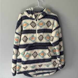 SO Womens Fleece Quarter Zip XS Western Print